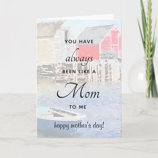 Like a Mum Blue Rocks Fishing Shacks Card (Front)