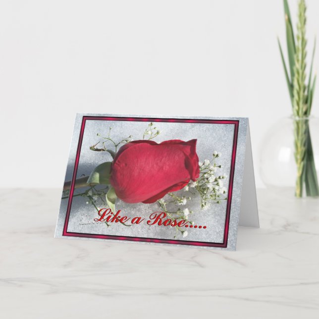 Like a Rose- customise Holiday Card (Front)