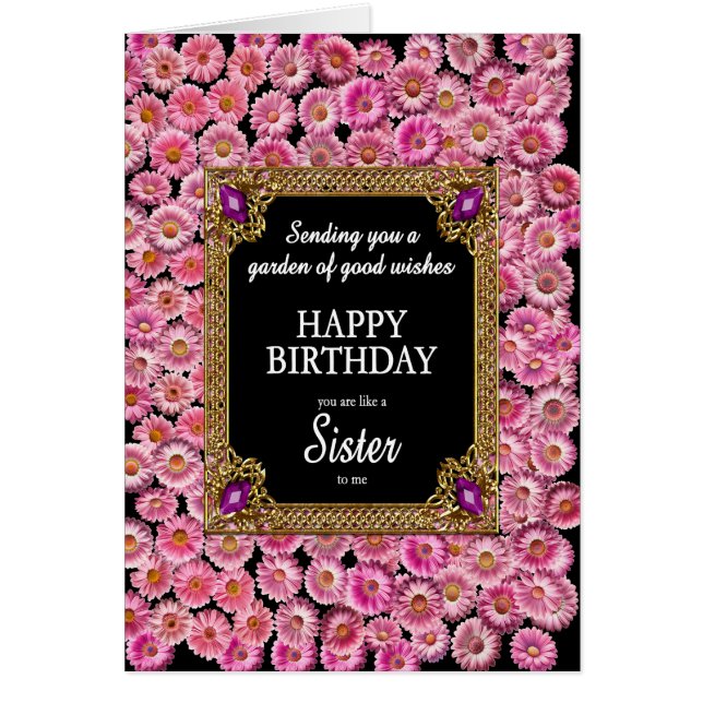 Like a Sister To Me Birthday Pink Daisies (Front)
