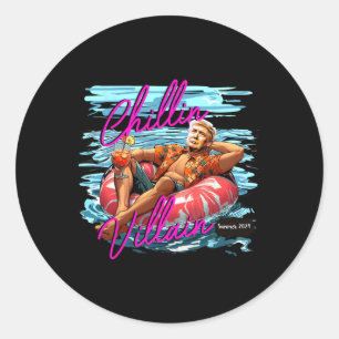Like A Villain Trump Summer 2024 Relaxing Beach Classic Round Sticker