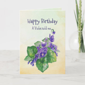 Like a Violet Your Birthday Personalities Card