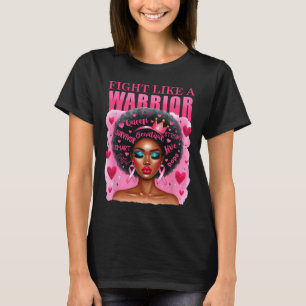 Like A Warrior Breast Cancer Awareness Black Women T-Shirt