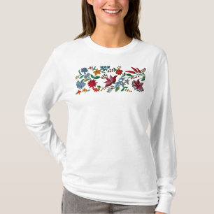 Like An Embroidery, Printed Flowers T-Shirt