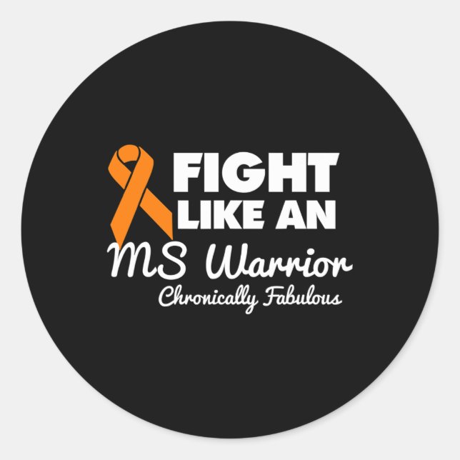 Like An Ms Warrior  Classic Round Sticker (Front)
