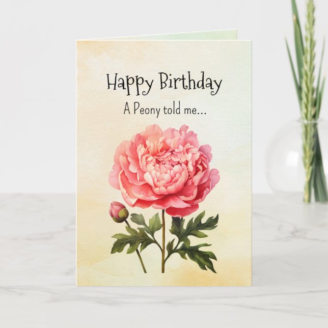 Like an Peony Your Birthday Personalities  Card (Front)