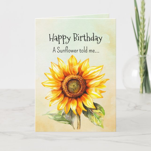 Like an Sunflower Your Birthday Personalities  Card (Front)