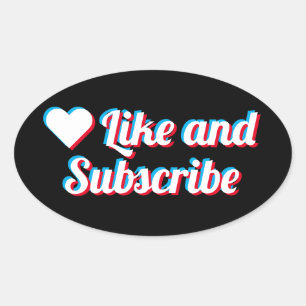 Like And Subscribe Oval Sticker