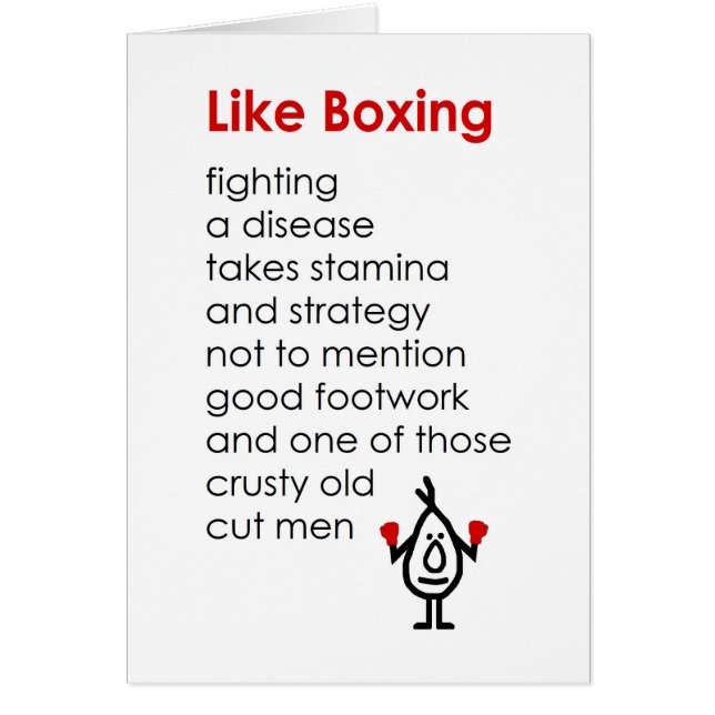 Like Boxing - A Funny "Feel Better Soon" Poem (Front)