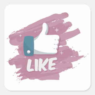 Like Button Icon Square Sticker