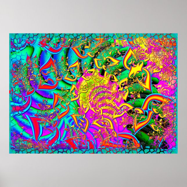Like Candy Psychedelic 3D Fractal Poster (Front)