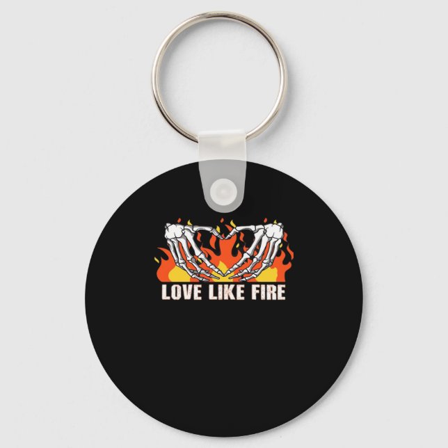 Like Classic - Skeleton Hands Heart  Key Ring (Front)