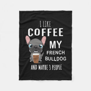 Like Coffee With My Friend Bulldogs Fleece Blanket