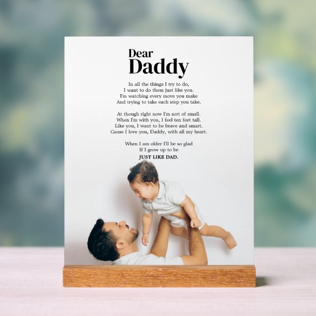 Like Dad Like Son Daughter Heartfelt Dad Saying Acrylic Sign (Neutral)