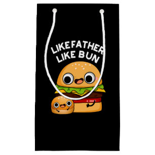 Like Father Like Bun Funny Food Pun Dark BG Small Gift Bag