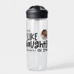 Like father like daughter funny photo water bottle<br><div class="desc">Like father like daughter funny photo black and white typography dad or daughter matching Christmas,  Birthday,  Easter gift water bottle idea.</div>