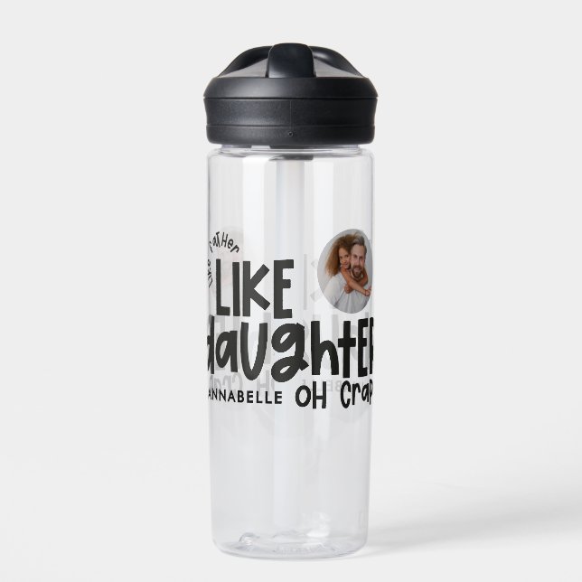 Like father like daughter funny photo water bottle (Front)