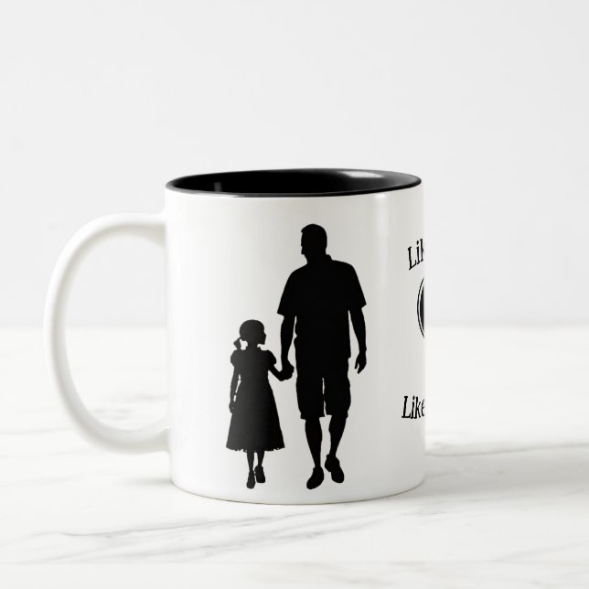 Like Father Like Daughter Silhouette 11 oz Two-Tone Coffee Mug (Left)