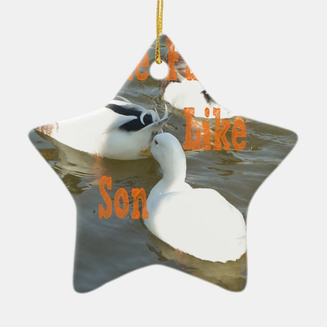Like Father Like Son. Ceramic Tree Decoration (Front)