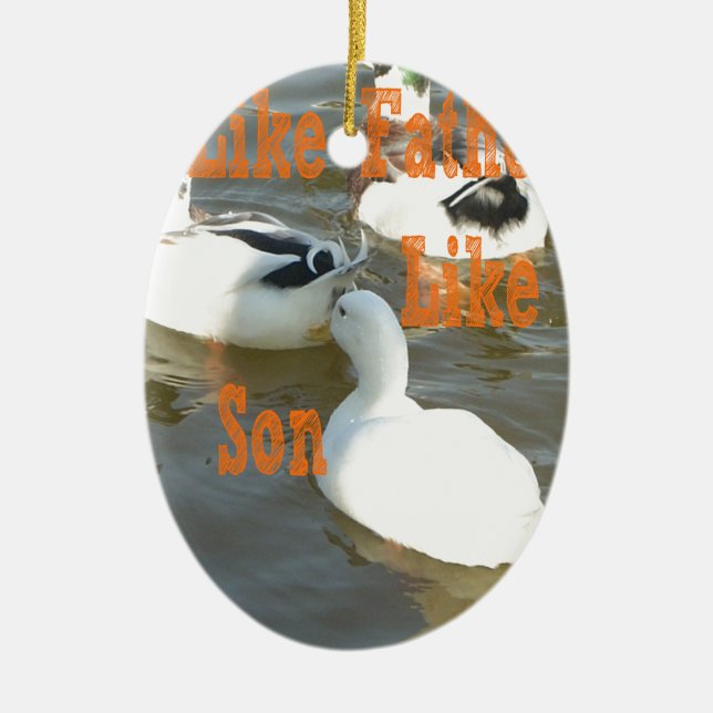 Like Father Like Son. Ceramic Tree Decoration (Front)