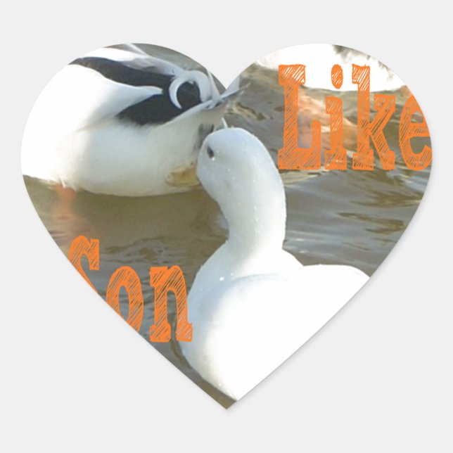 Like Father Like Son. Heart Sticker (Front)