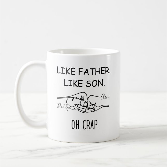 Like father like son line art coffee mug (Left)