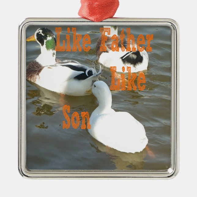 Like Father Like Son. Metal Tree Decoration (Front)