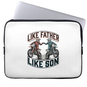 Like Father Like Son Motocross Vintage Vector Shir Laptop Sleeve
