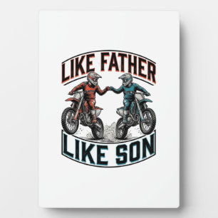 Like Father Like Son Motocross Vintage Vector Shir Plaque