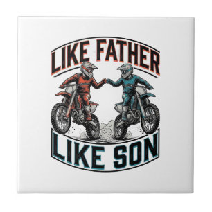 Like Father Like Son Motocross Vintage Vector Shir Tile