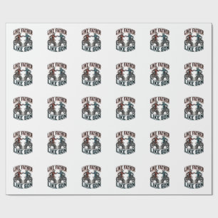 Like Father Like Son Motocross Vintage Vector Shir Wrapping Paper