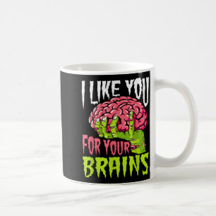 Like For Brains Funny Zombie Halloween Zombies Coffee Mug