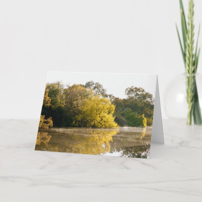 Like Golden Glass the River Glides - Thank You Card (Front)