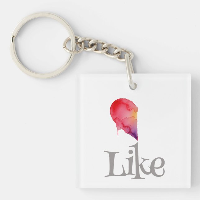 Like - half heart key ring (Front)