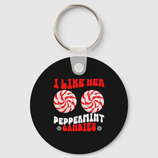 Like Her Peppermint Candies Like His Candy Cane Xm Key Ring (Front)