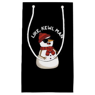 Like Kewl Man Funny Cool Snowman Pun Dark BG Small Gift Bag