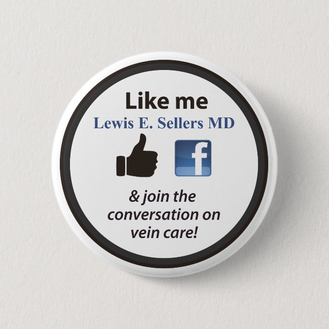 Like LES on facebook 6 Cm Round Badge (Front)