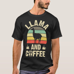 like Llama Coffee Funny retro vintage llamas theme T-Shirt