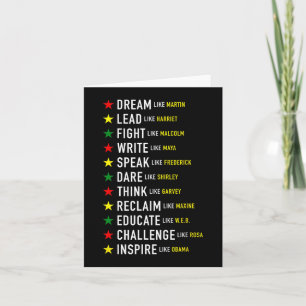 Like Martin Lead Like Harriet Black History Month  Card