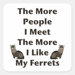 Like My Ferrets Square Sticker