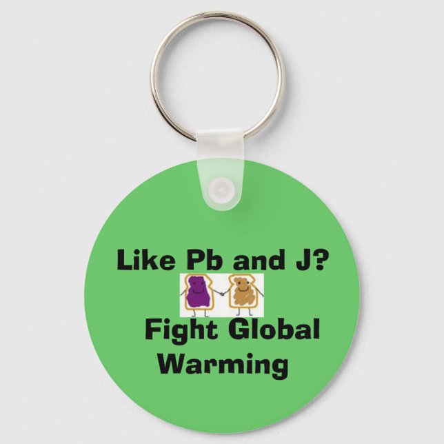 Like Pb and J?   Fight Global Warming Key Ring (Front)