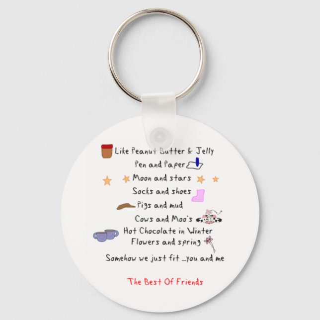 Like Peanut Butter and Jelly Key Ring (Front)