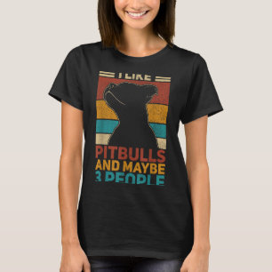 Like Pitbulls And Maybe 3 People Dog Lover Funny T-Shirt