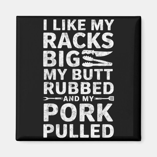 Like Racks Big Butt Rubbed Rk Pulled Bbq Lover 2 Magnet (Front)