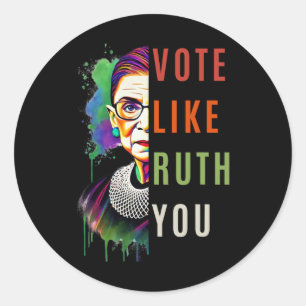 Like Ruth Sent You Colourful Feminist Art Classic Round Sticker