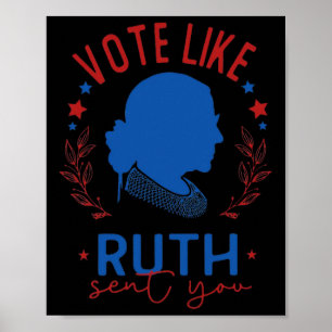 Like Ruth Sent You Rbg Feminist Voting Inspiration Poster