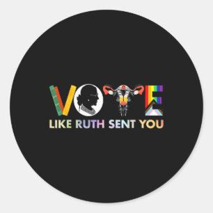 Like Ruth Sent You Shirt Uterus Feminist Lgbt Classic Round Sticker