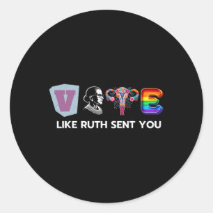Like Ruth Sent You - Uterus Flowers Feminist Lgbt Classic Round Sticker