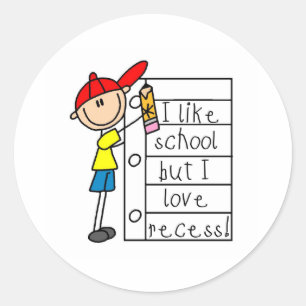 Like School Love Recess Classic Round Sticker