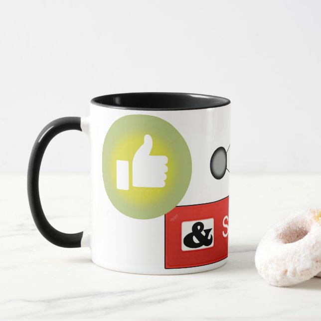 Like, Share, Comment and Subscribe  Mug (With Donut)