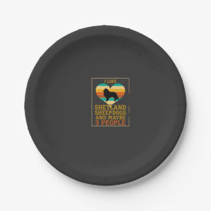 Like Shetland Sheepdogs Maybe People Dog Heart Paper Plate